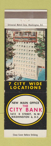 Matchbook Cover - City Bank Washington DC