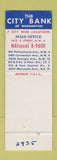 Matchbook Cover - City Bank Washington DC