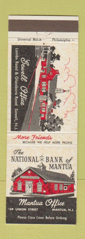 Matchbook Cover - National Bank of Mantua NJ
