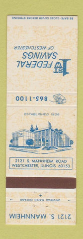 Matchbook Cover - 1st Federal Savings Westchester IL