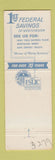 Matchbook Cover - 1st Federal Savings Westchester IL