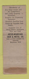 Matchbook Cover - Inter Mountain Equipment Machinery Denver Colorado WEAR