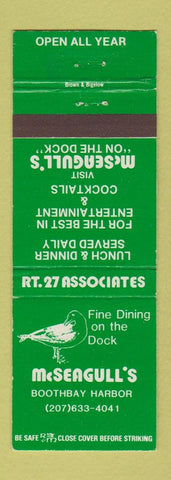 Matchbook Cover - McSeagull's Boothbay Harbor ME