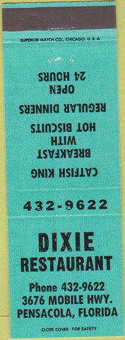 Matchbook Cover - Dixie Restaurant Pensacola FL