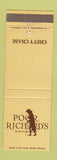 Matchbook Cover - Poor Richard's Sirloin Room Chevy Chase MD