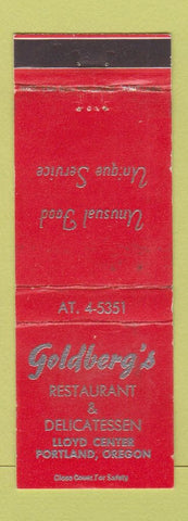 Matchbook Cover - Goldberg's Restaurant Deli Portland OR WEAR