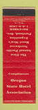 Matchbook Cover - Oregon State Hotel Association Portland OR Expo 1939