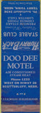 Matchbook Cover - Doo Dee Motel Scottsbluff NE Terry Town NE