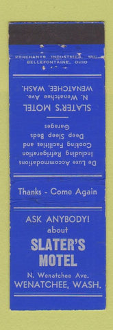 Matchbook Cover - Slater's Motel Wenatchee WA MERCHANTS