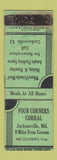 Matchbook Cover - Four Corners Corral Jacksonville MD WORN