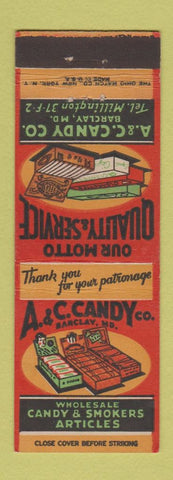 Matchbook Cover - A&C Candy Company Barclay MD