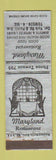 Matchbook Cover - Maryland Restaurnat Towson MD WORN
