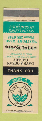 Matchbook Cover - Dave's Ocean Galley Westport WA