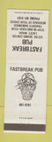 Matchbook Cover - Fastbreak Pub Lacey WA basketball