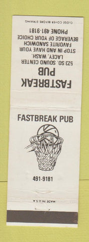 Matchbook Cover - Fastbreak Pub Lacey WA basketball