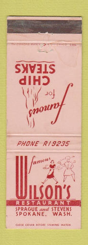 Matchbook Cover - Wilson's Restaurant Spokane WA WEAR
