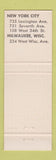 Matchbook Cover - Calico Kitchen New York City Milwaukee WI