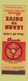 Matchbook Cover - Arcade Driver's School Milwaukee WI