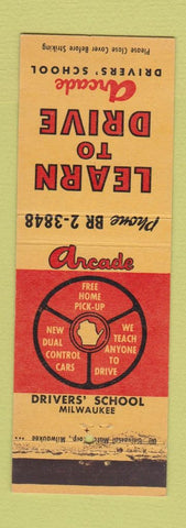Matchbook Cover - Arcade Driver's School Milwaukee WI