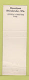 Matchbook Cover - Lord Jeffrey's Pub Rhinelander WI WEAR