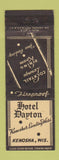 Matchbook Cover - Hotel Dayton Kenosha WI