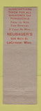 Matchbook Cover - Frank Neubauer's Store Doys Toys Games LaCrosse WI