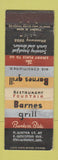 Matchbook Cover - Barnes Grill Milwaukee WI WORN