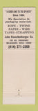 Matchbook Cover - John Rauschenberger Wire Rope Cordage Milwaukee WI