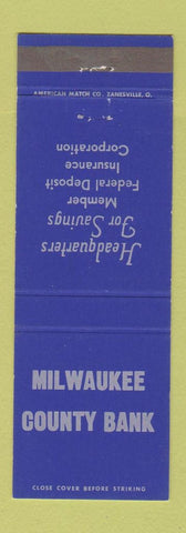 Matchbook Cover - Milwaukee County Bank WI