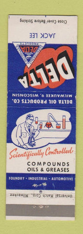 Matchbook Cover - Delta Oil Grease Compounds Milwaukee WI