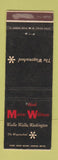 Matchbook Cover - Hotel Marcus Whitman Walla Walla WA WEAR