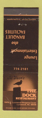 Matchbook Cover - The Dock Restaurant Lynnwood WA WEAR