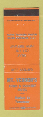 Matchbook Cover - Mount Vernon's Town and Country Motel Mount Vernon WA