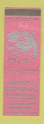 Matchbook Cover - Belmont Restaurant Milwaukee WI WEAR