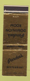 Matchbook Cover - Pardee's Restaurant Dominion Room Everett WA