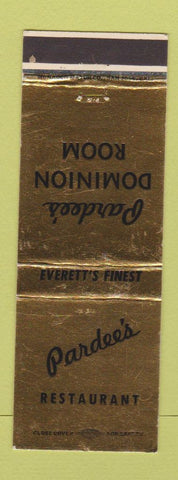 Matchbook Cover - Pardee's Restaurant Dominion Room Everett WA