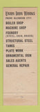 Matchbook Cover - Union Iron Works Mining Milling Spokane WA