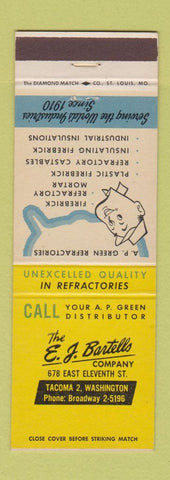 Matchbook Cover - EJ Bartells Company Tacoma WA