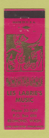 Matchbook Cover - Les Labrie's Music Redmong WA