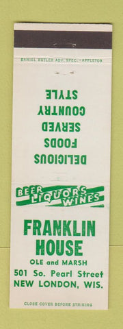 Matchbook Cover - Franklin House Restaurant New London WI