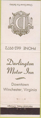 Matchbook Cover - Darlington Motor Inn Winchester VA