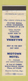 Matchbook Cover - Midtown Motel Walla Walla WA Ballerina Motel Kennewick WA