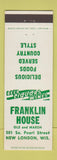 Matchbook Cover - Franklin House Restaurant New London WI