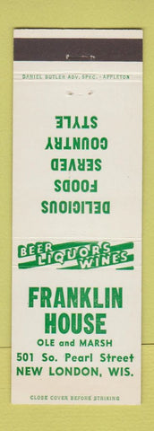 Matchbook Cover - Franklin House Restaurant New London WI