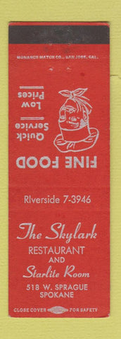 Matchbook Cover - Skylark Restaurant Spokane WA