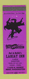 Matchbook Cover - Del & Bobbi's Lariat Inn cards poker billiards Mead WA