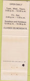 Matchbook Cover - Homestead Blue Island