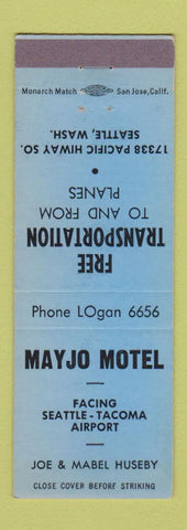 Matchbook Cover - Mayjo Motel Seattle WA airport