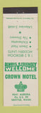 Matchbook Cover - Crown Motel Seattle WA