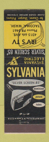 Matchbook Cover - Sylvania TV Irv's Tacoma WA